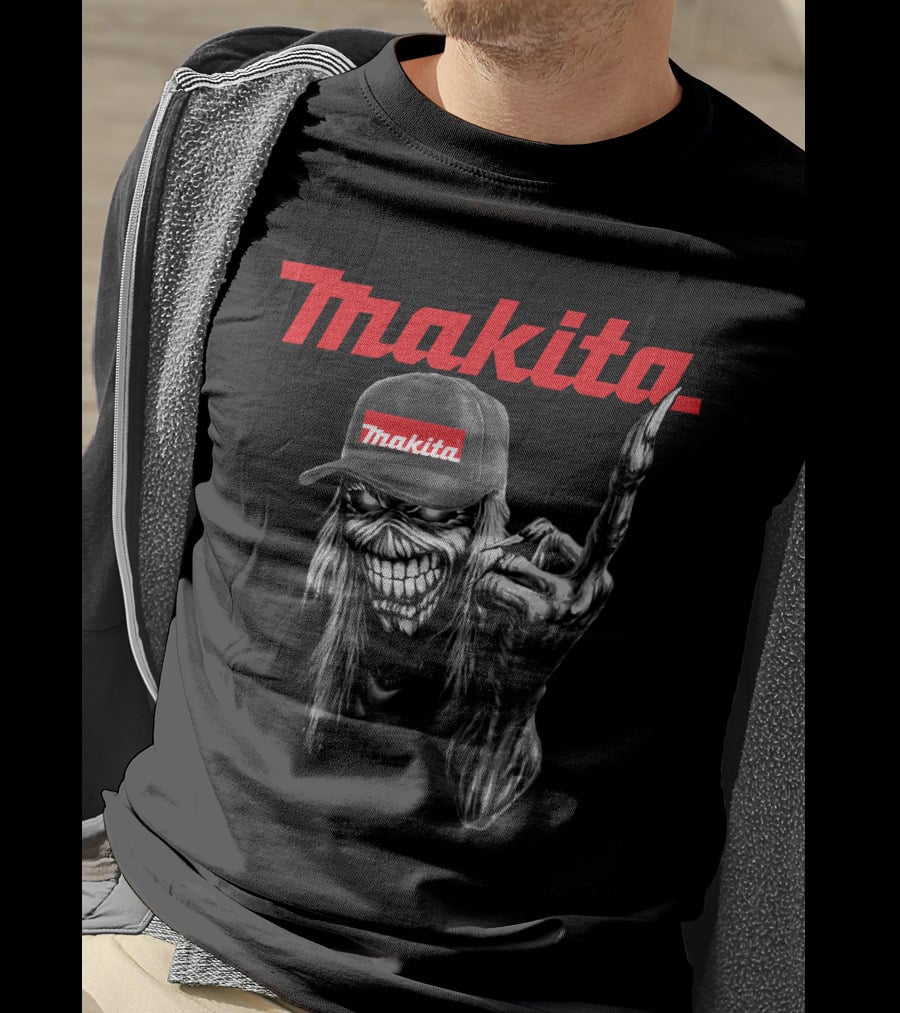 Makita Skeleton Rock Hand Gesture T-Shirt
