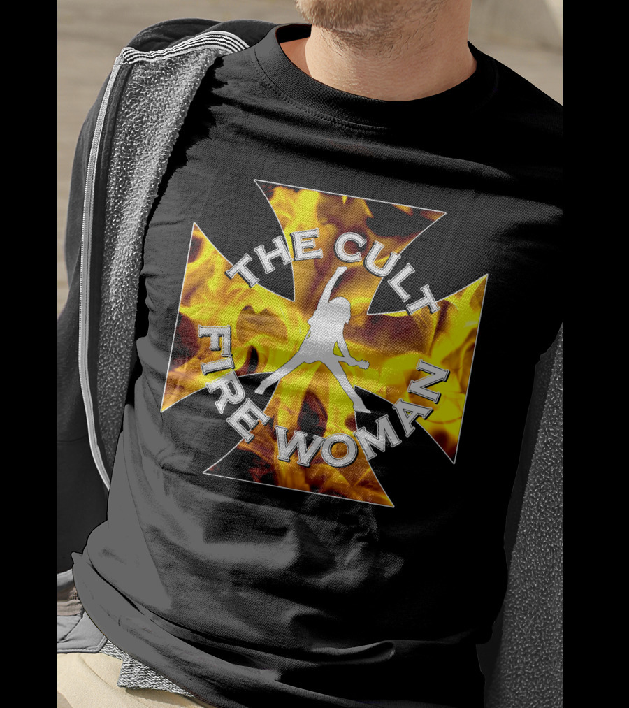 The Cult Fire Woman Flames Emblem T-Shirt