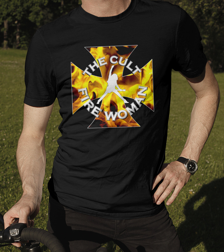 The Cult Fire Woman Flames Emblem T-Shirt