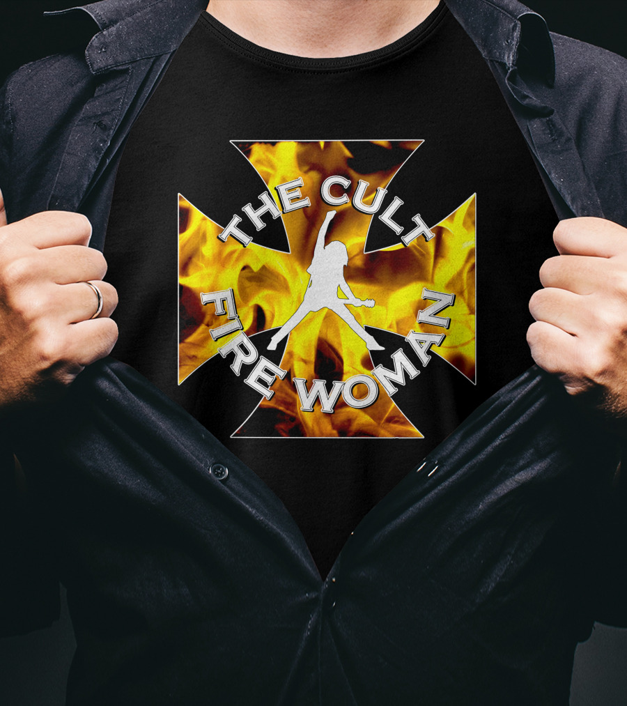 The Cult Fire Woman Flames Emblem T-Shirt