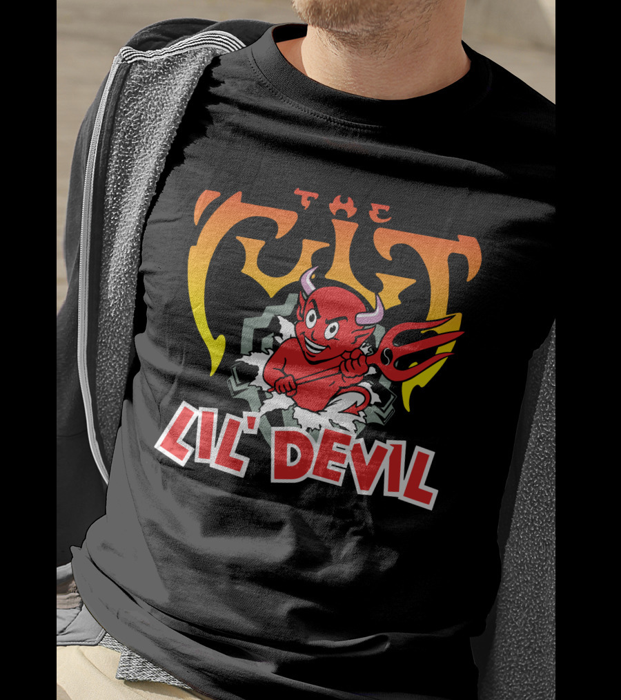 The Cult Lil' Devil Iconic Red Character With Pitchfork T-Shirt