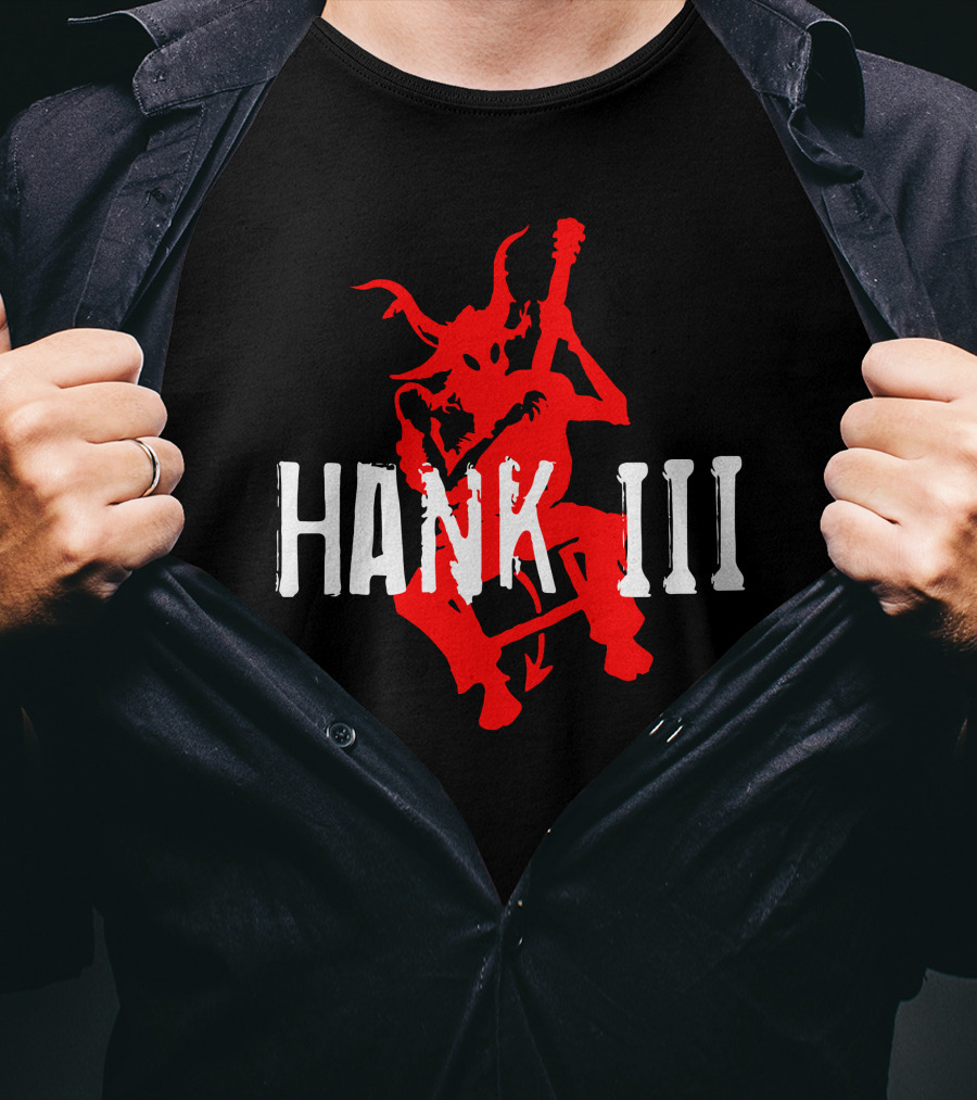 Hank III Red Devil Playing Guitar T-Shirt
