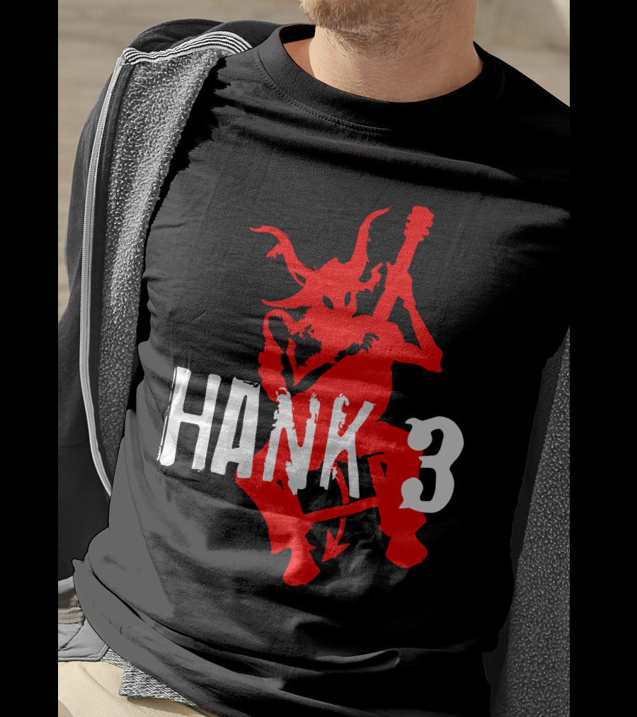 Hank 3 Red Devil Playing Guitar T-Shirt