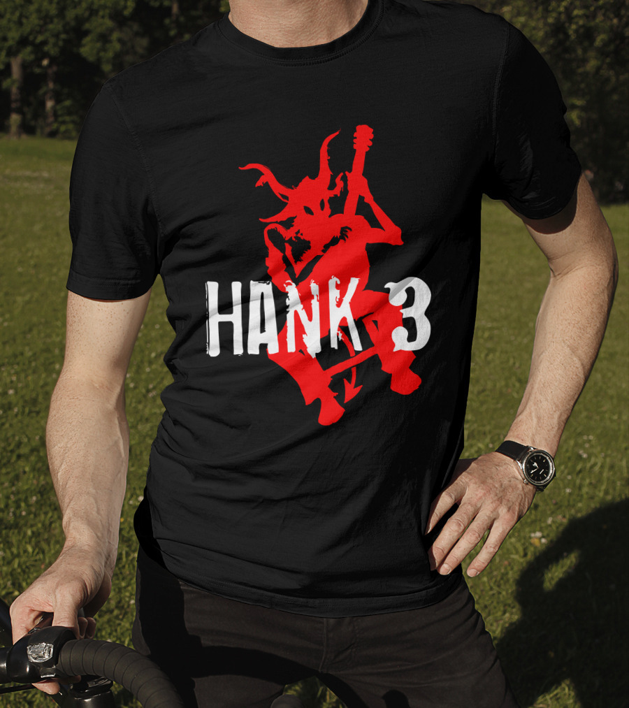 Hank 3 Red Devil Playing Guitar T-Shirt