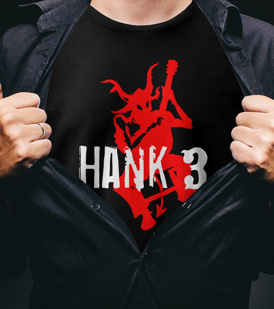 Hank 3 Red Devil Playing Guitar T-Shirt