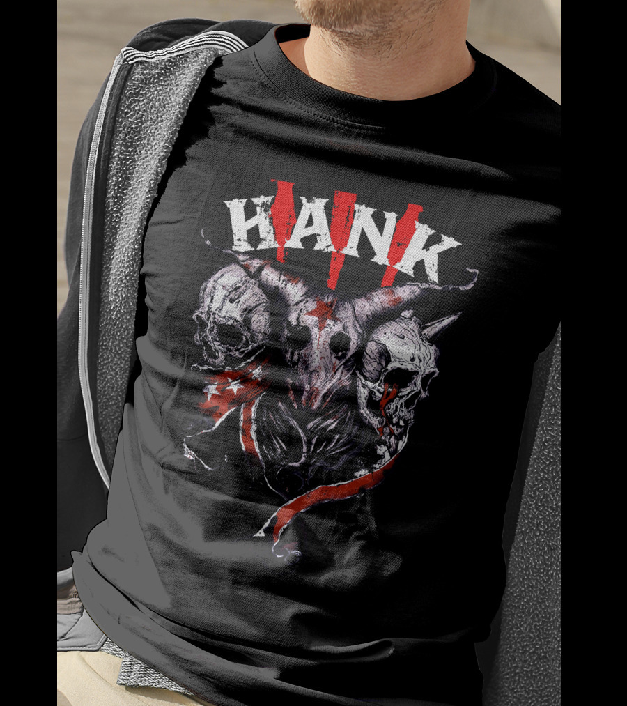 Hank III Skull With Horned Ram And Skulls T-Shirt