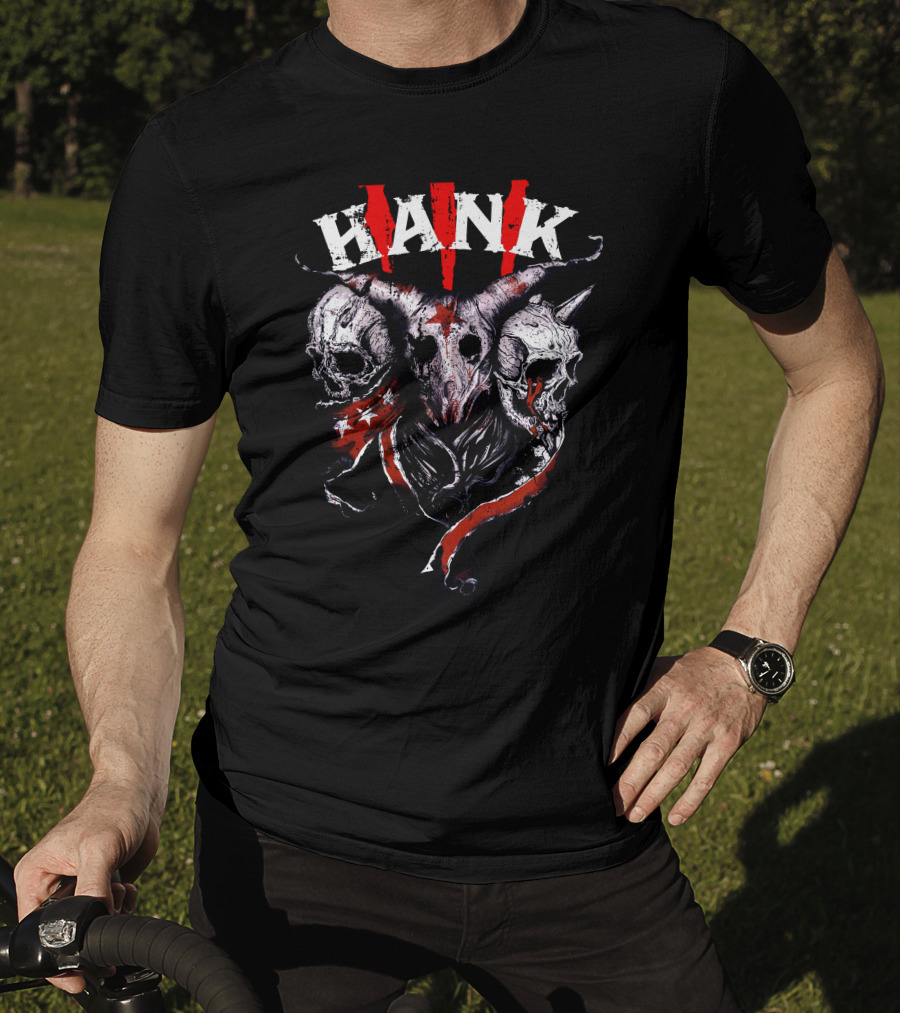 Hank III Skull With Horned Ram And Skulls T-Shirt