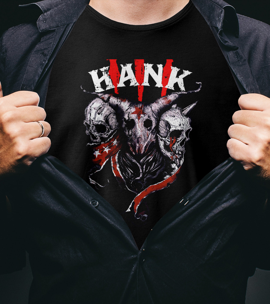 Hank III Skull With Horned Ram And Skulls T-Shirt