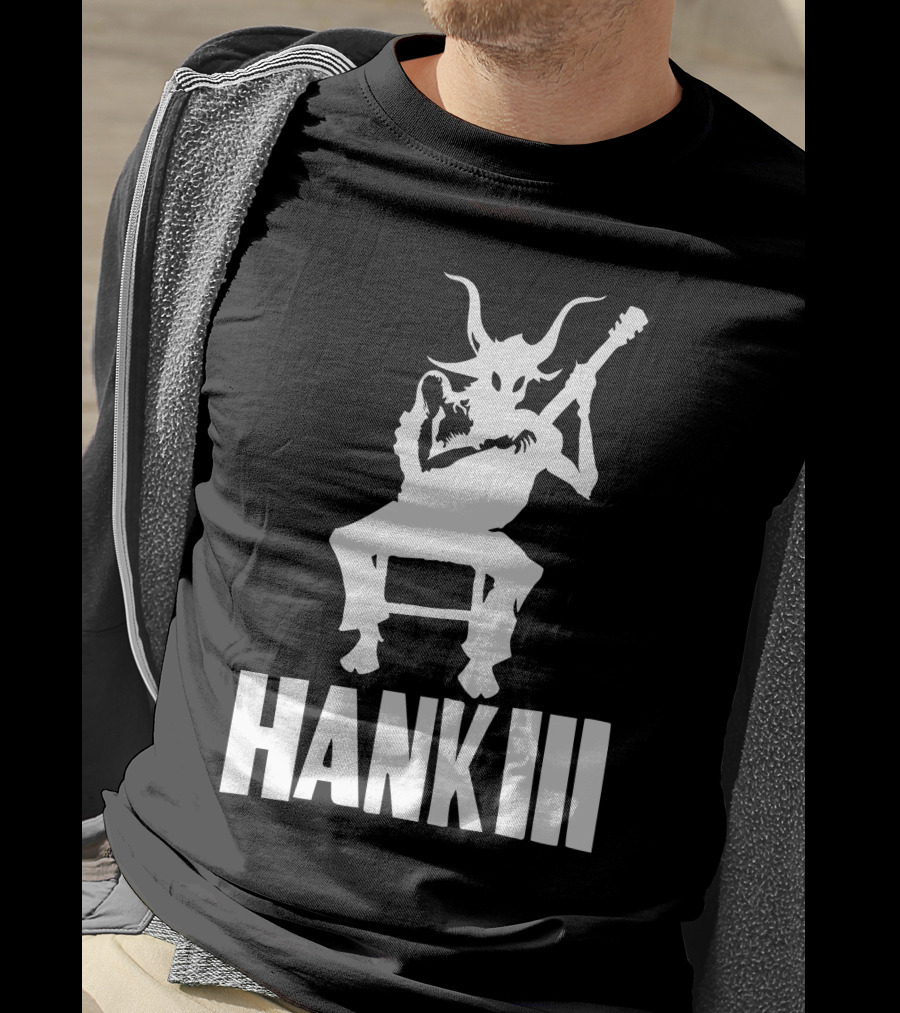Hank III Goat Demon Playing Guitar T-Shirt