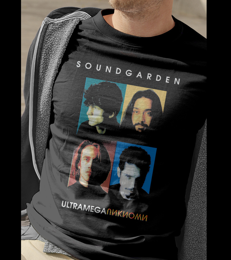 Soundgarden Ultramega OK Album Cover Quadrant Faces T-Shirt