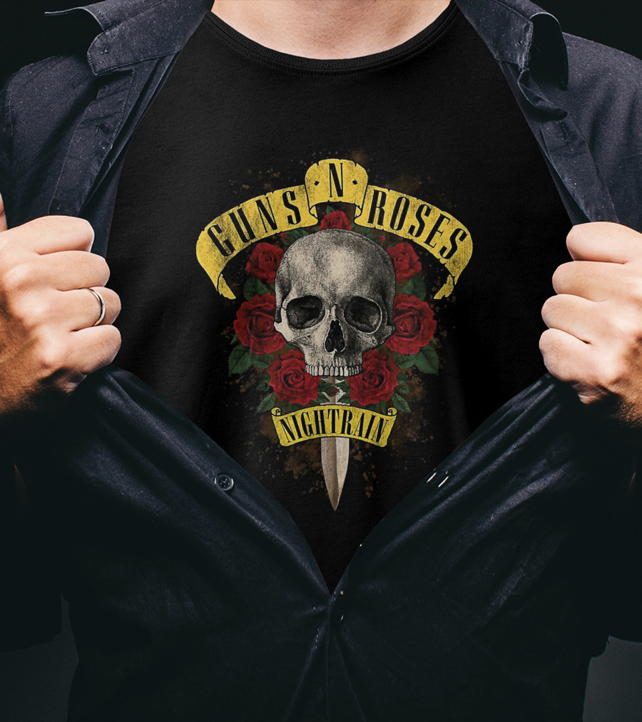Guns N' Roses Nightrain Skull Roses T-Shirt