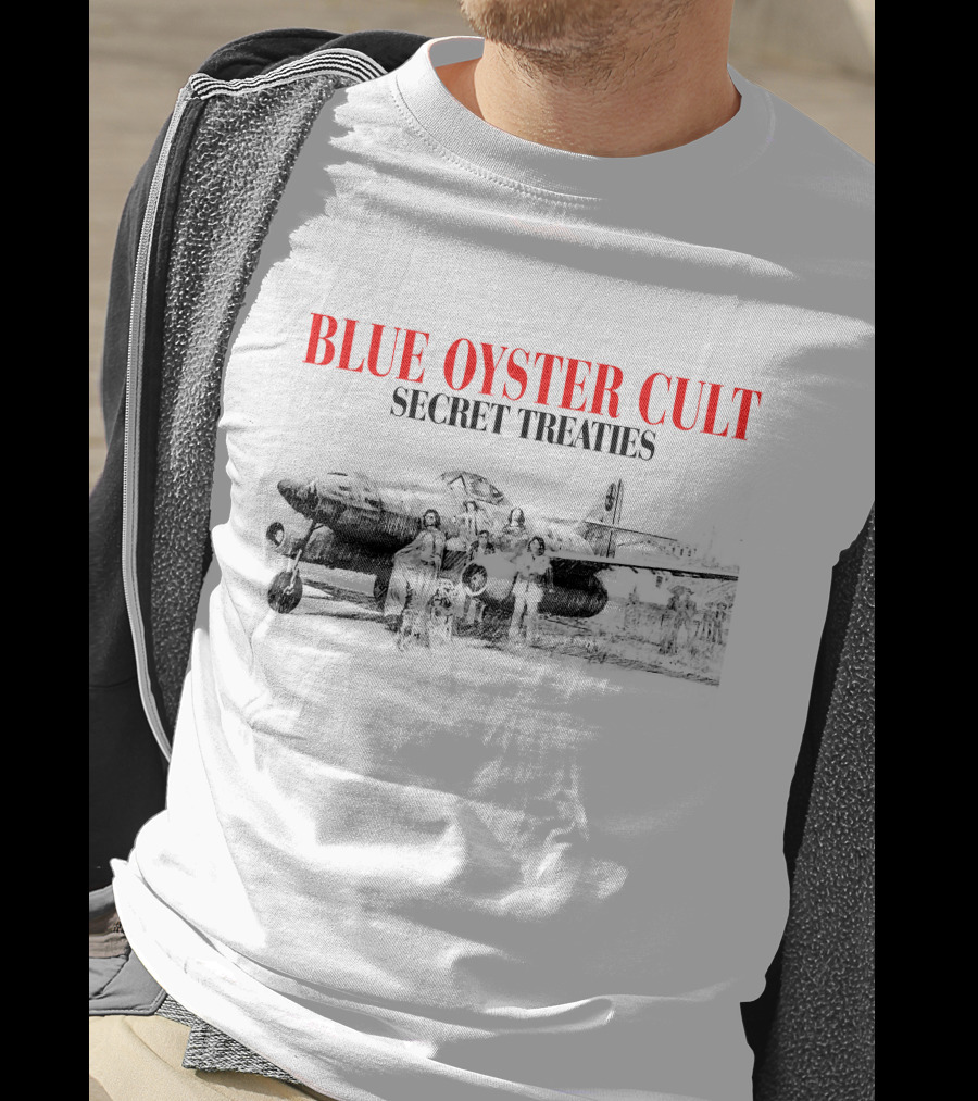 BLUE OYSTER CULT SECRET TREATIES Airplane Band Members Sketch T-Shirt