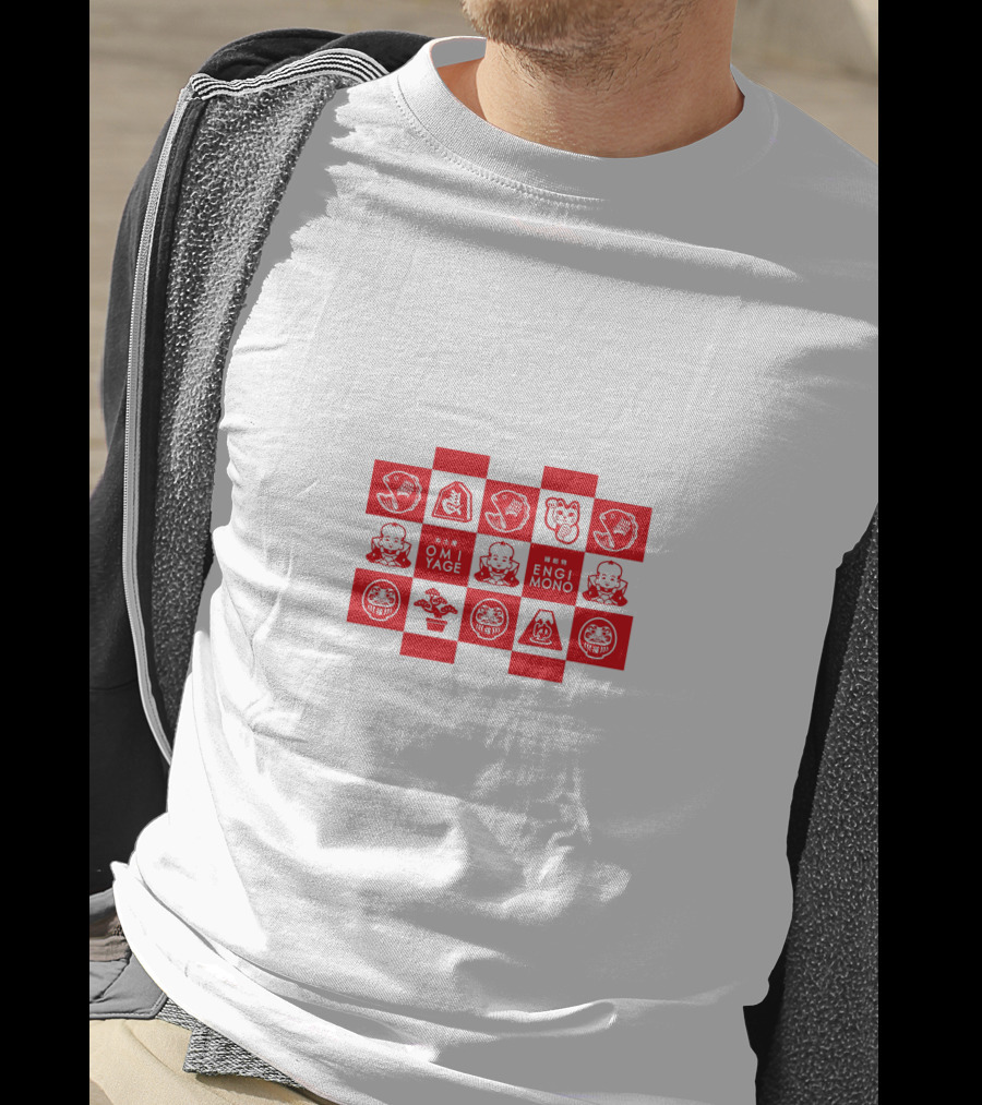 Uniqlo Omiyage Engimono Icons Red White Blocks T-Shirt