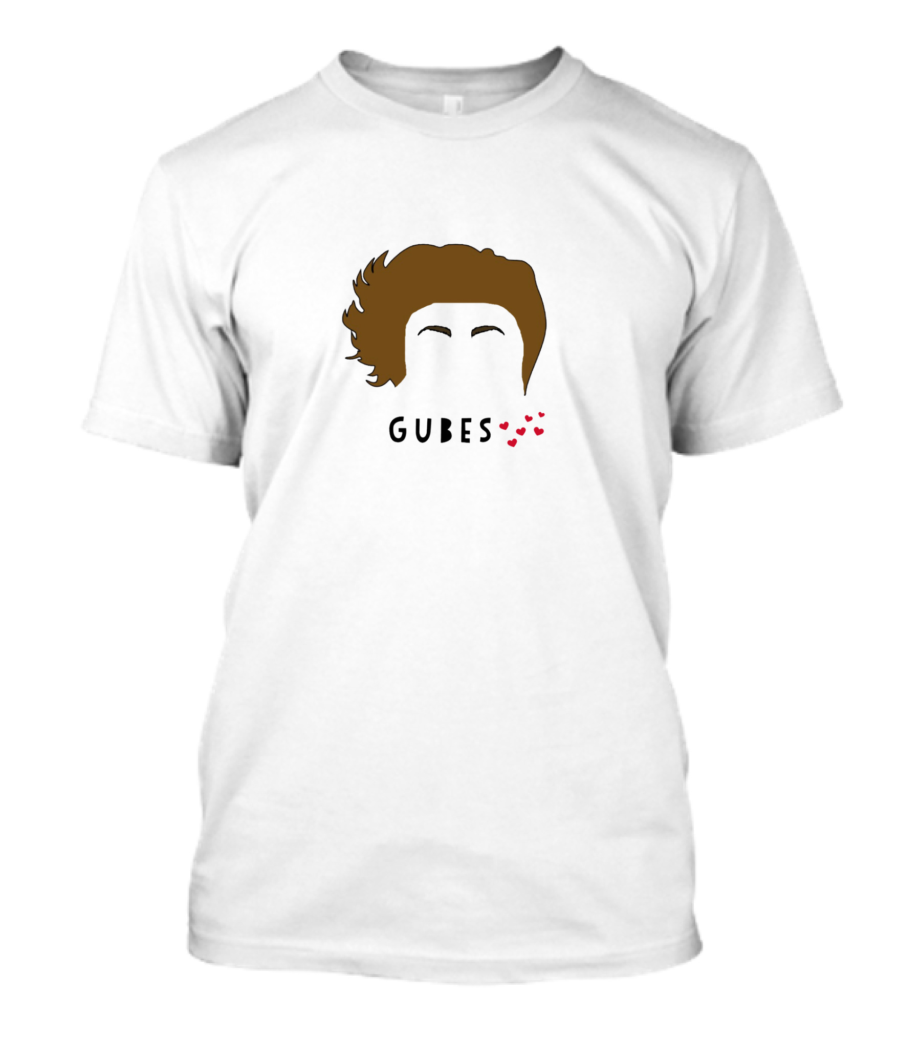 Gubes Matthew Gray Gubler Hair Silhouette With Hearts T-Shirt