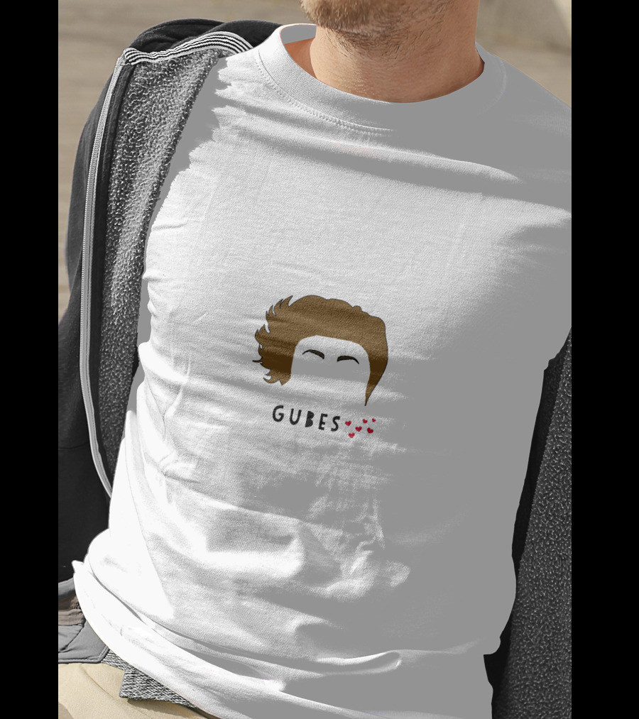 Gubes Matthew Gray Gubler Hair Silhouette With Hearts T-Shirt