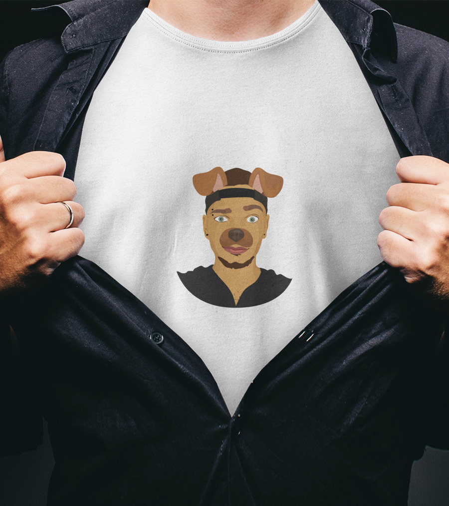 Kane Brown Cartoon Portrait With Dog Filter Ears And Nose T-Shirt