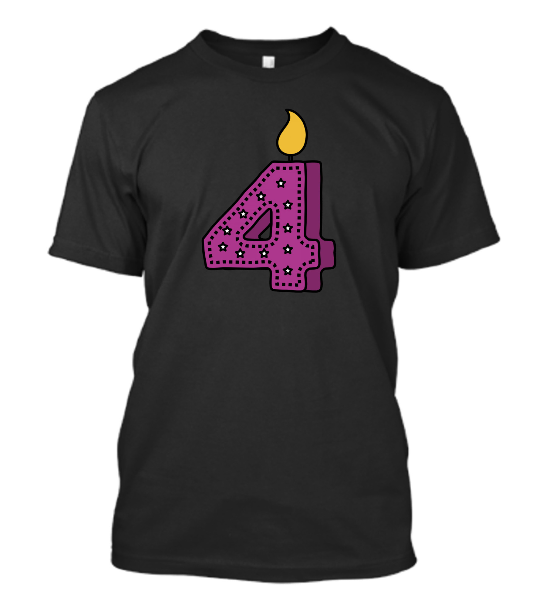 Four Pink Candle With Stars And Flame T-Shirt