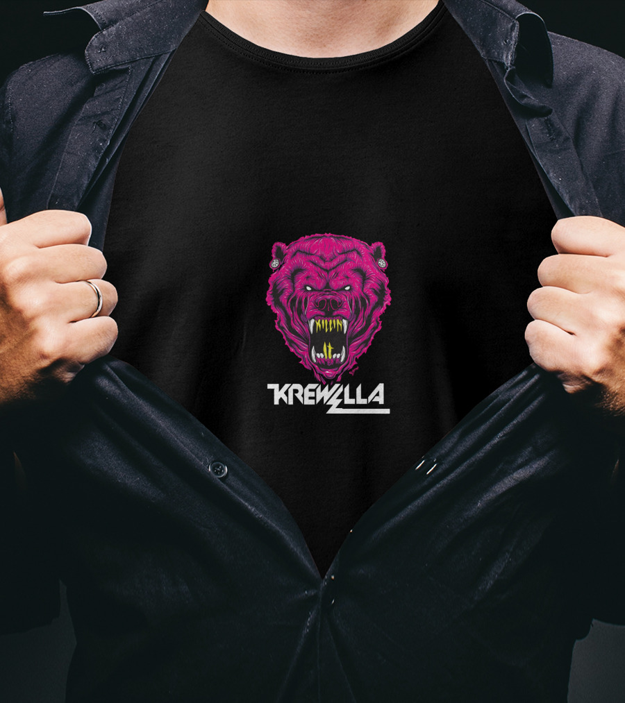 Krewella Fierce Neon Bear Head T-Shirt