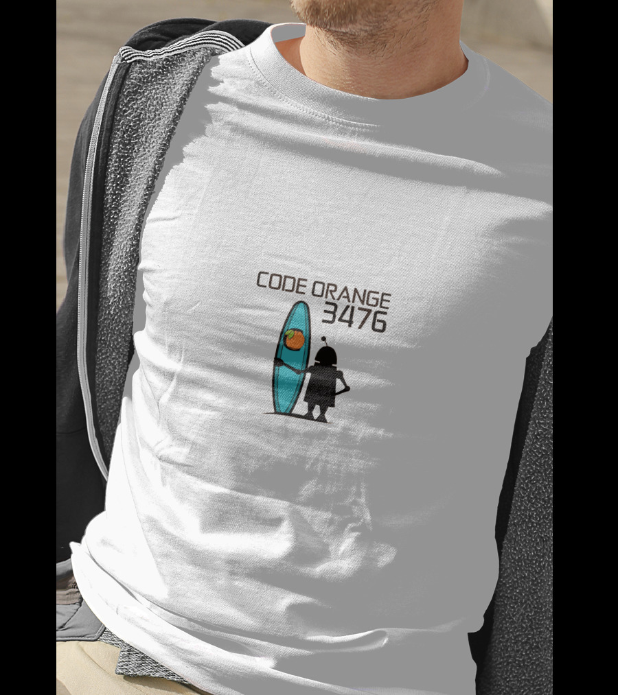 Code Orange 3476 Robot With Surfboard And Orange T-Shirt