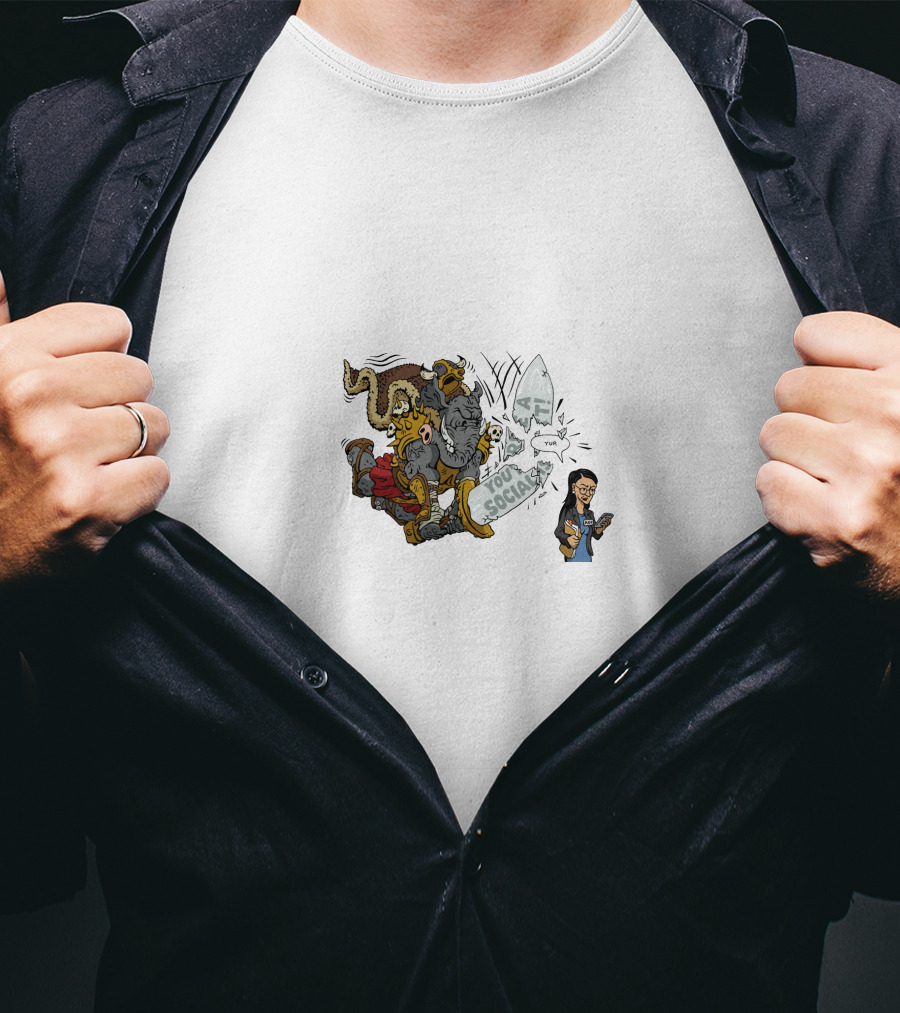 AOCMerch Socialism Satire Comic Character Scene T-Shirt