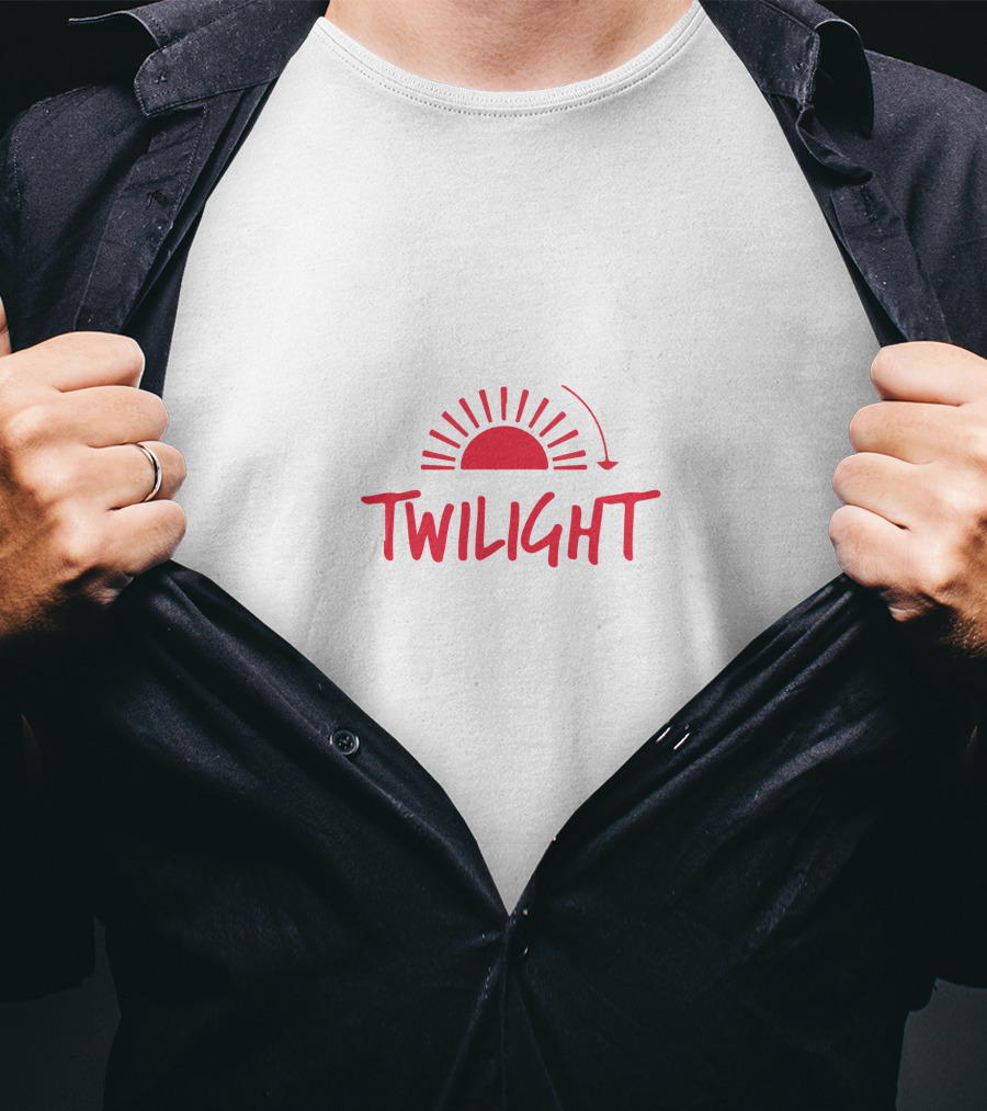 TWILIGHT Sunset Symbol With Red Sun Arrows And Rays T-Shirt