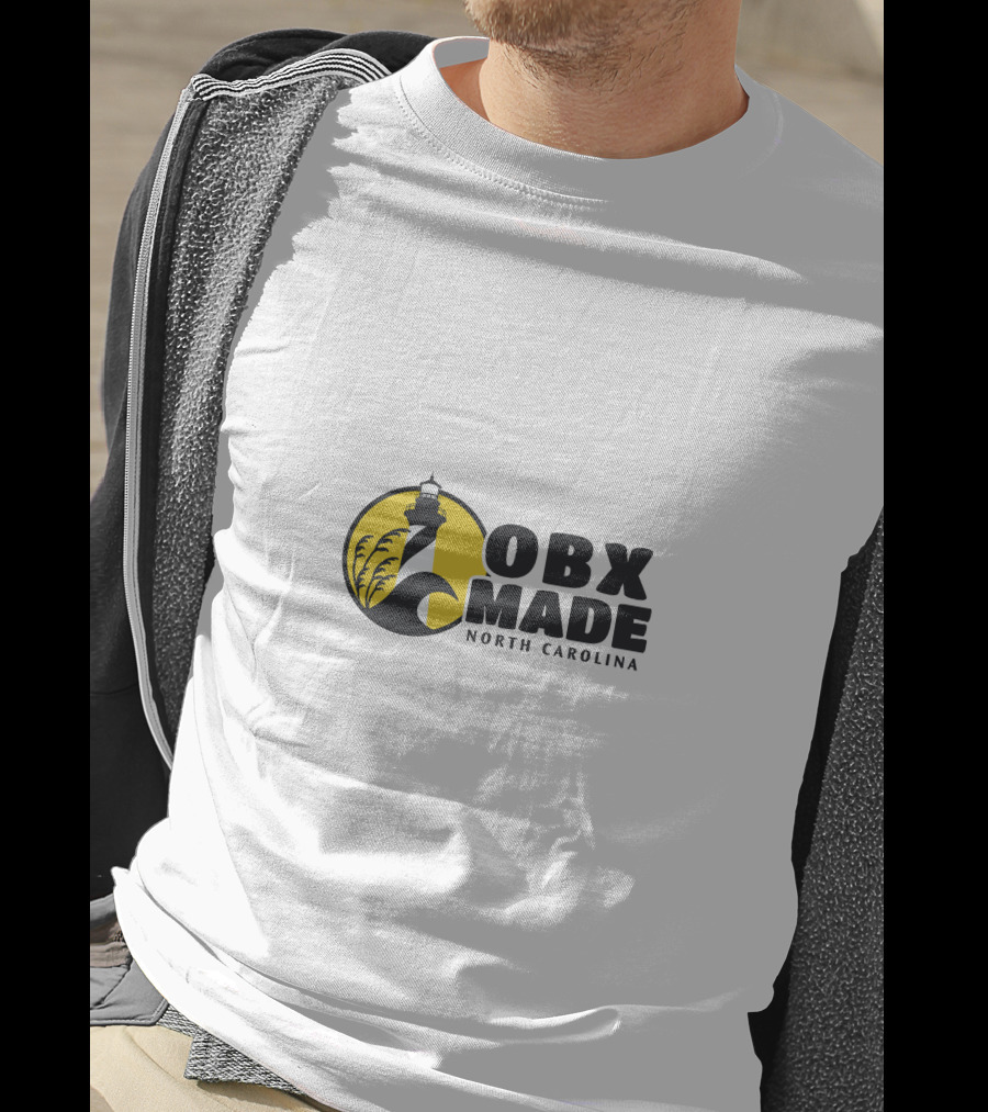 OBX Made North Carolina Lighthouse Wave Badge T-Shirt