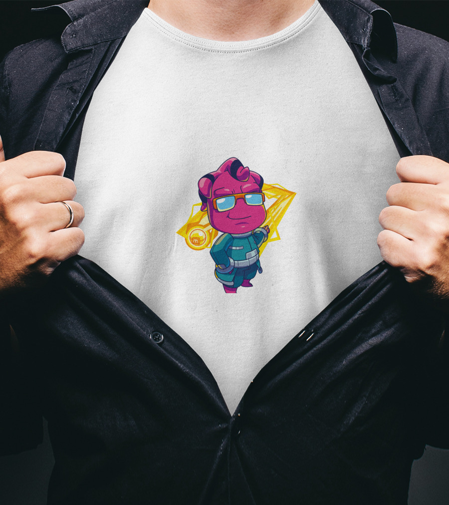 Jawsh Mi Token Character With Sunglasses And Yellow Star Background T-Shirt