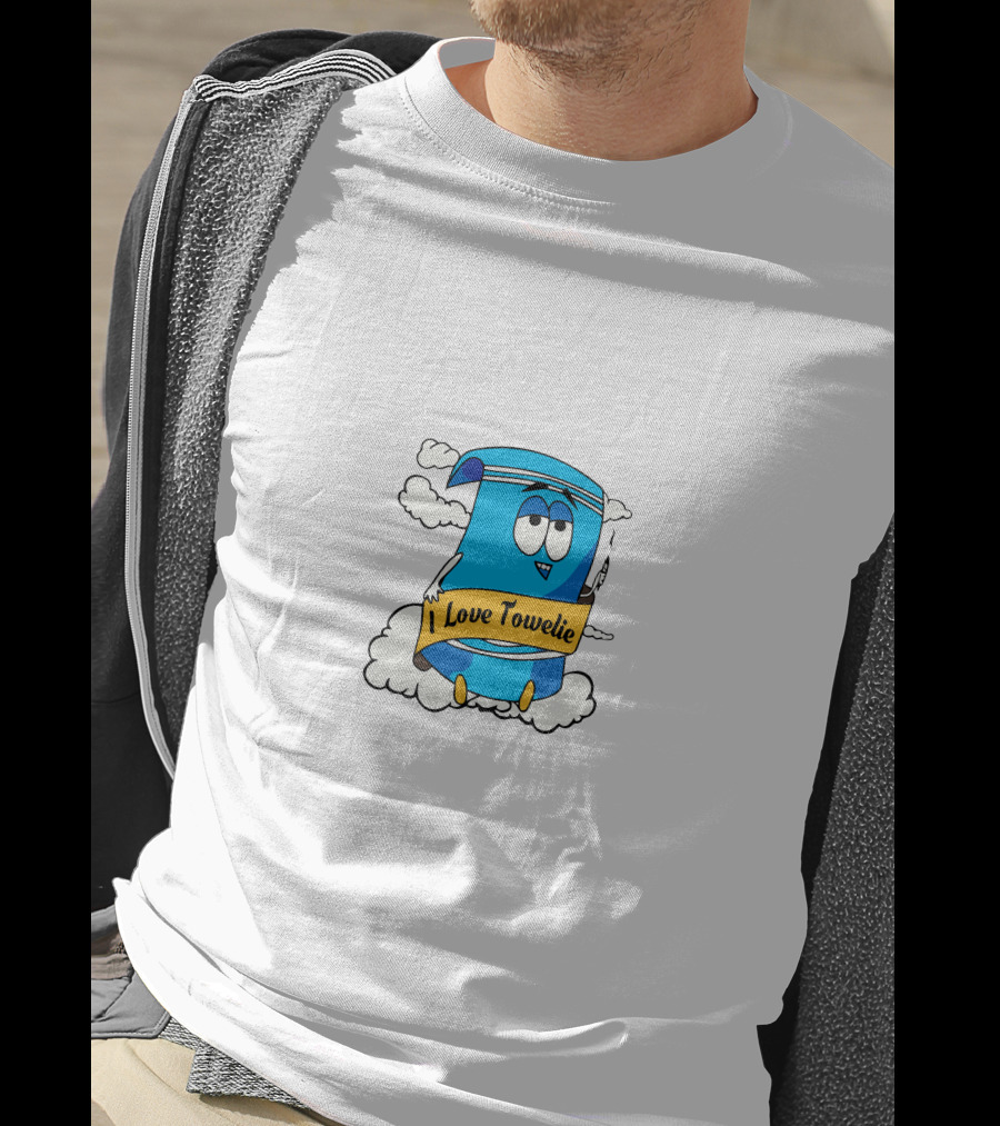 I Love Towelie South Park Cartoon Character With Joint And Clouds T-Shirt