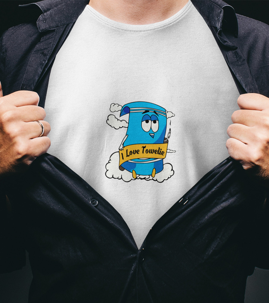 I Love Towelie South Park Cartoon Character With Joint And Clouds T-Shirt