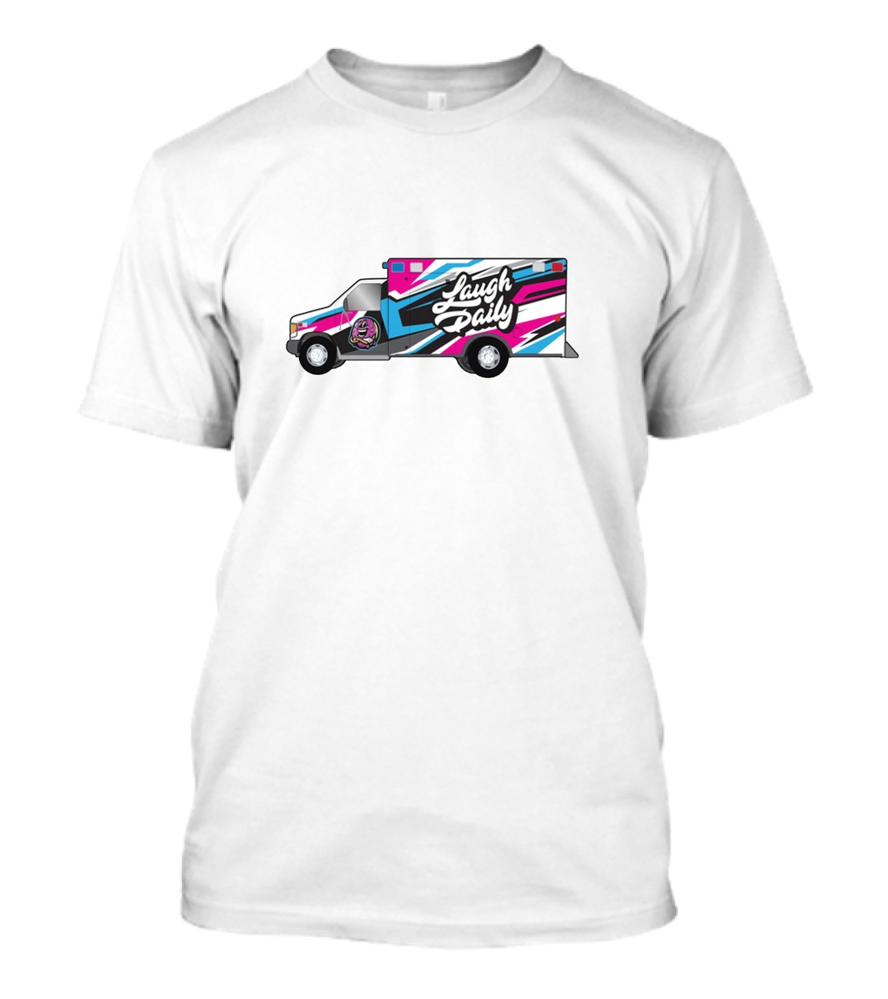 Laugh Daily JStu Colorful Truck T-Shirt