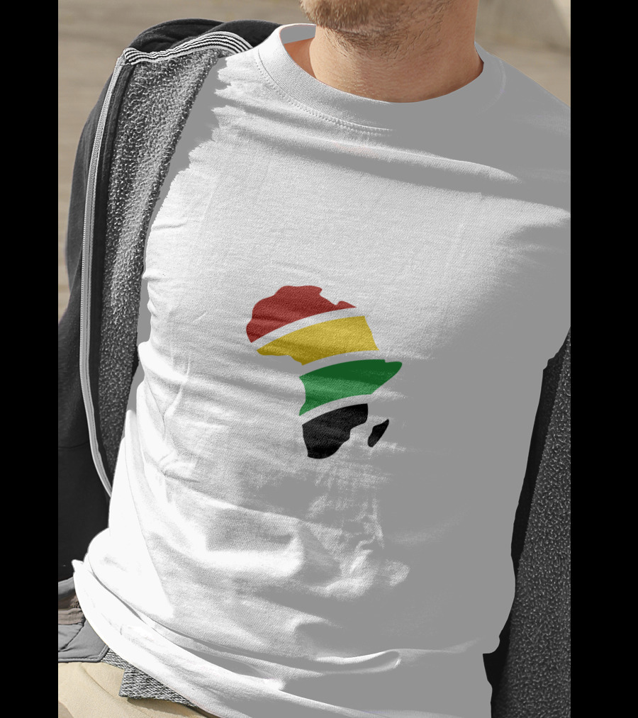 African Map Red Yellow Green Black T-Shirt