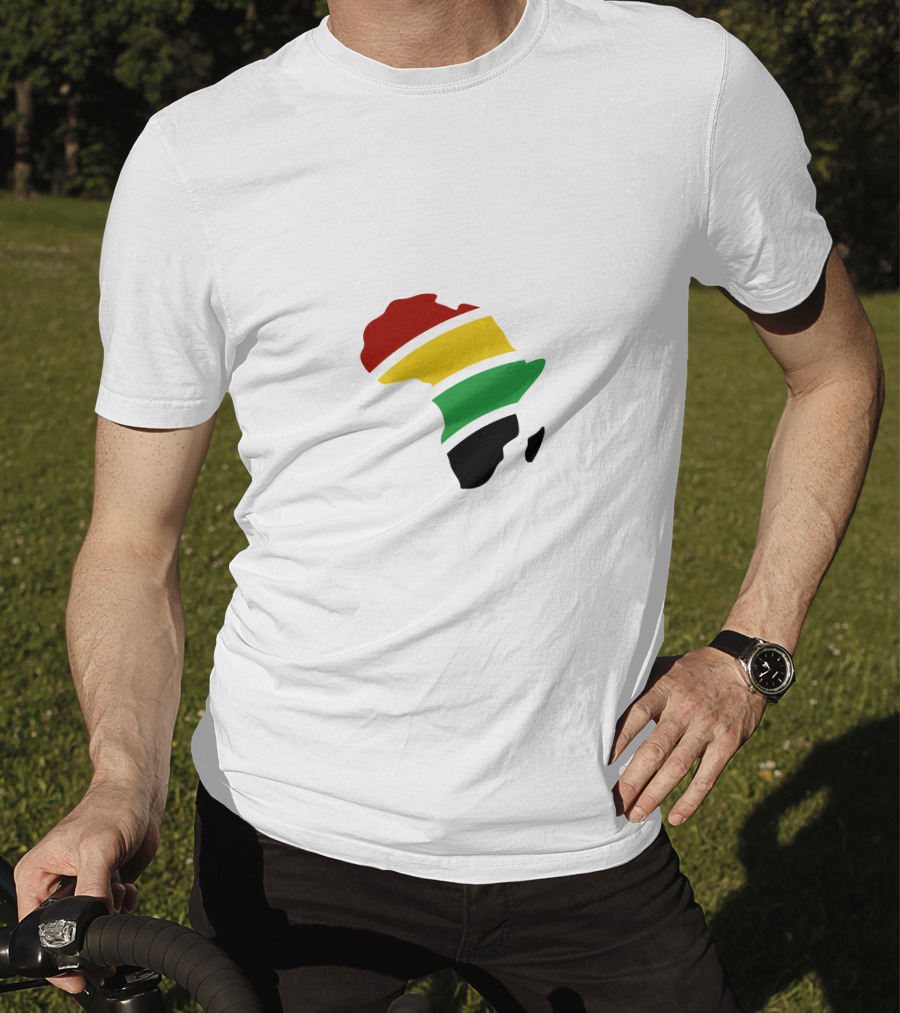 African Map Red Yellow Green Black T-Shirt