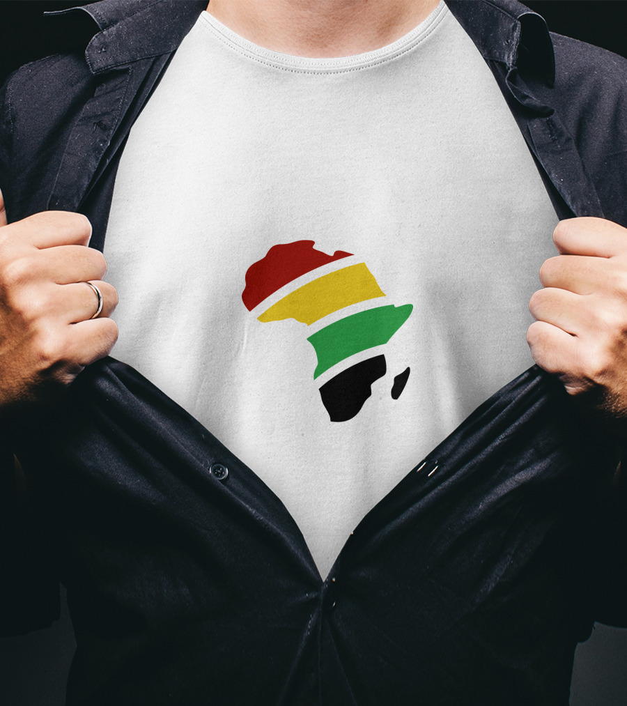 African Map Red Yellow Green Black T-Shirt