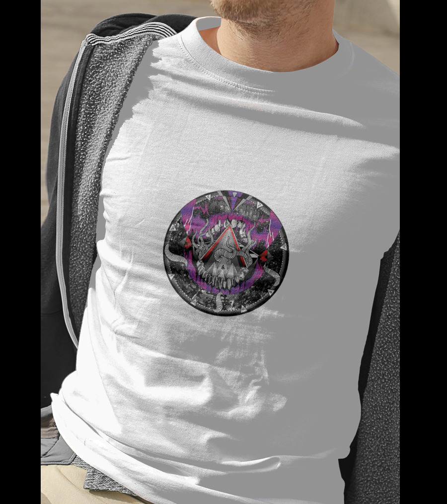 EPROM Psychedelic Triangle And Serpent Pattern With Purple And Black Elements T-Shirt