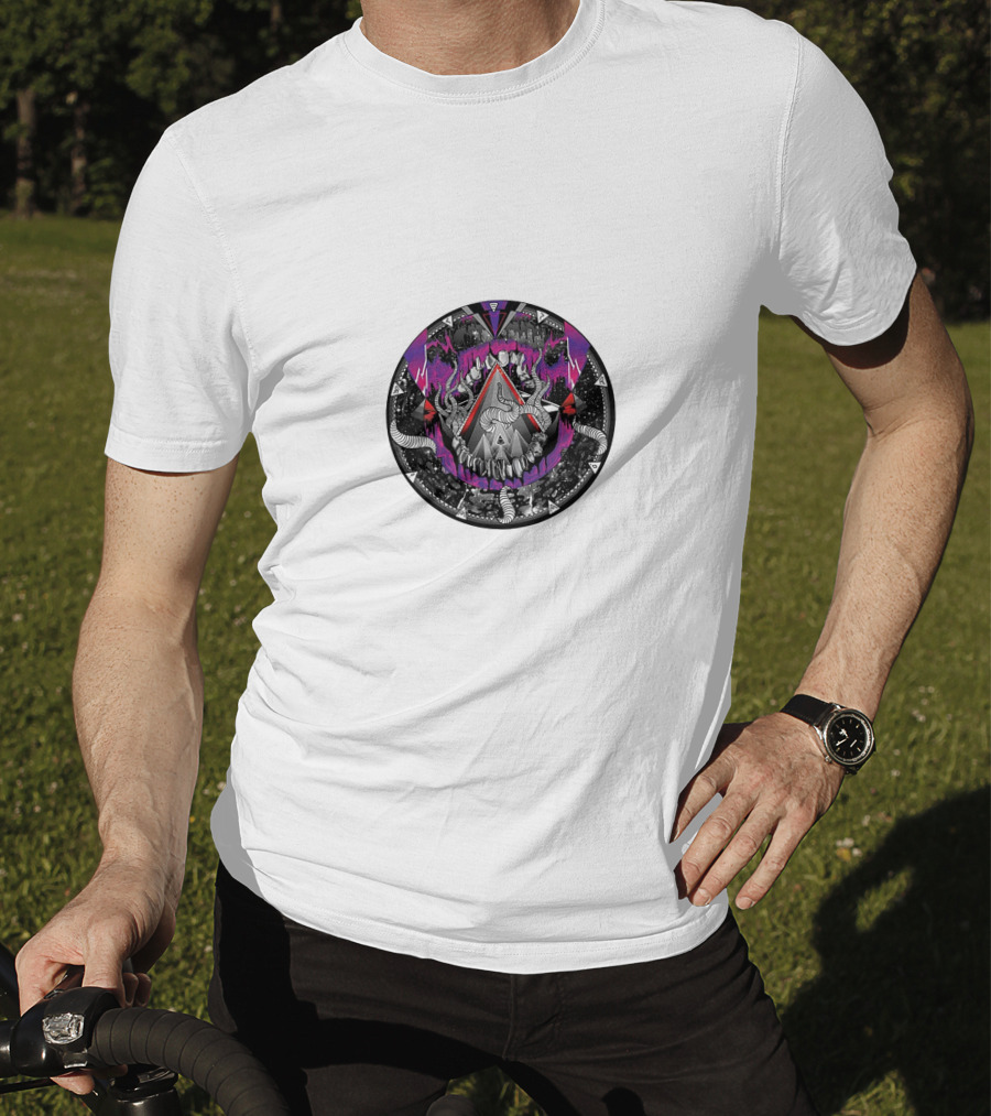EPROM Psychedelic Triangle And Serpent Pattern With Purple And Black Elements T-Shirt