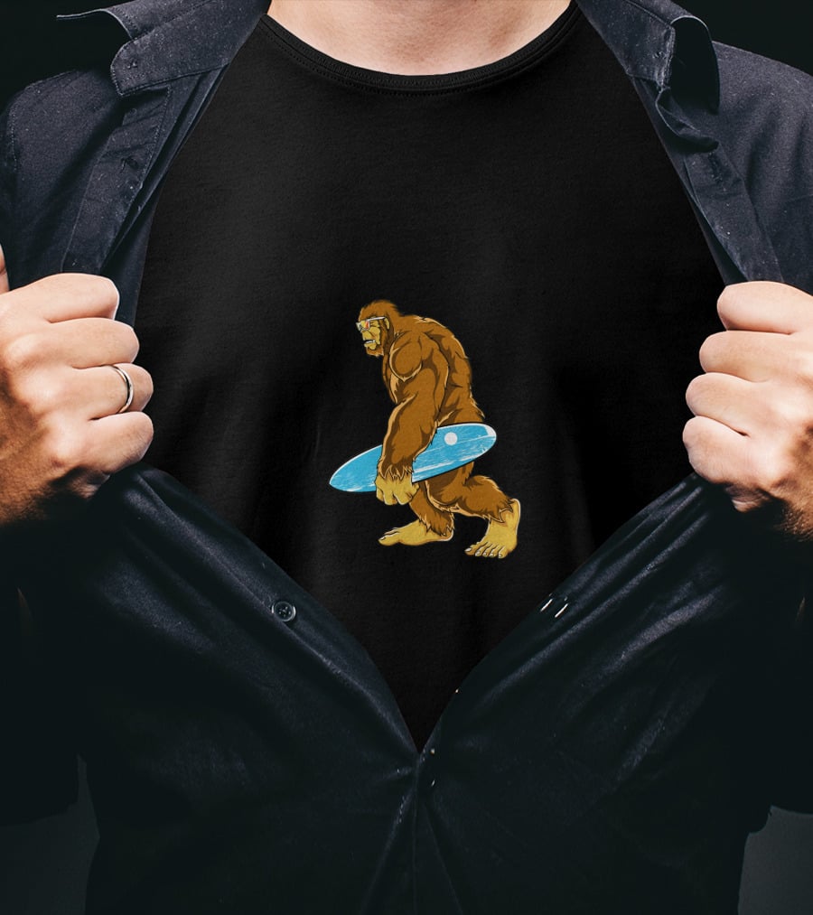 Bigfoot Surfing Hawaiian T-Shirt