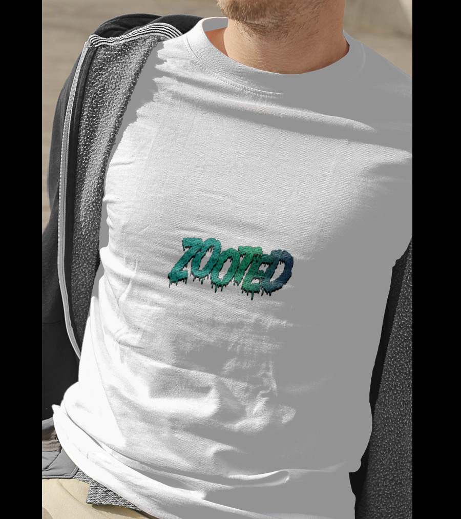 Zooted Dripping Green And Blue Font T-Shirt
