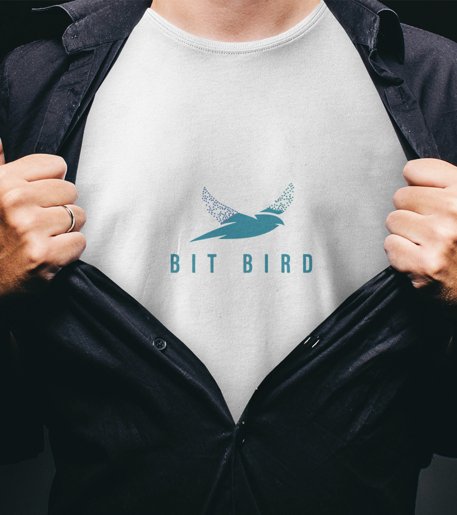 Bit Bird Logo With Stylized Digital Wing T-Shirt