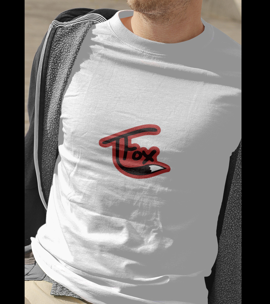 TFox Red And Black Logo With Fox Tail Detail T-Shirt