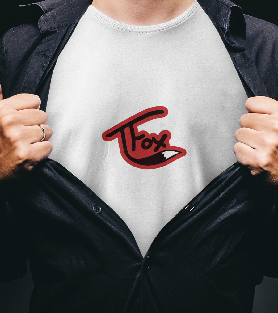 TFox Red And Black Logo With Fox Tail Detail T-Shirt