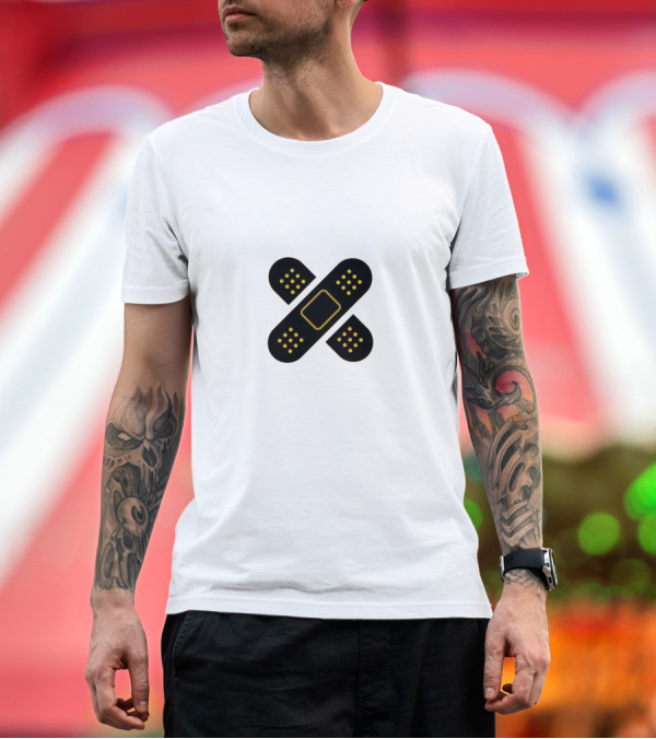 Premium T-Shirt: Mothica Bandaid Cross T-Shirt Mothica Bandaid Cross T-Shirt