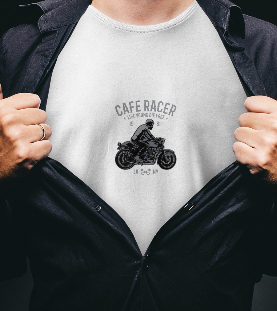 Cafe Racer Live Young Die Free 1961 LA NY T-Shirt