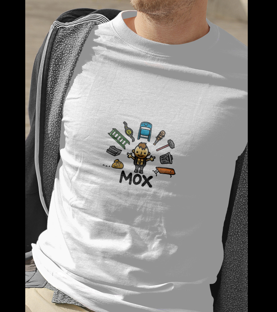 MOX Cartoon Character Surrounded By Wrestling Props T-Shirt