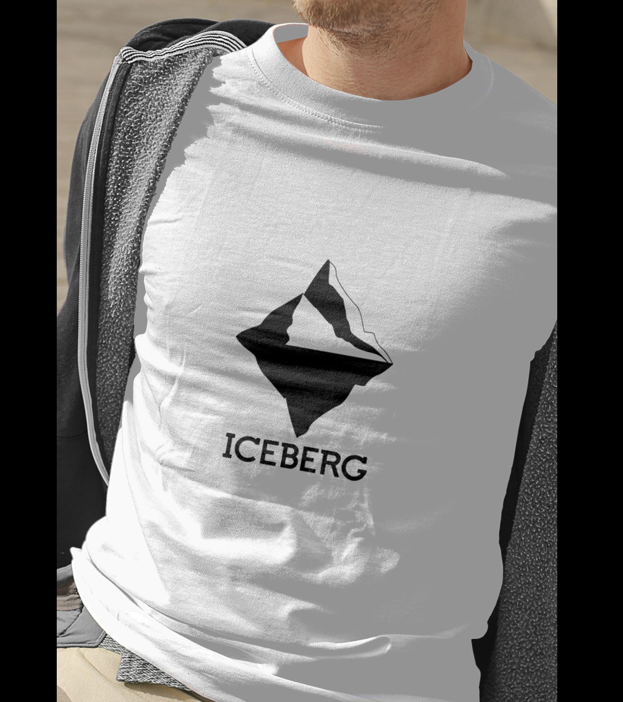 ICEBERG Geometric Black And White Abstract T-Shirt