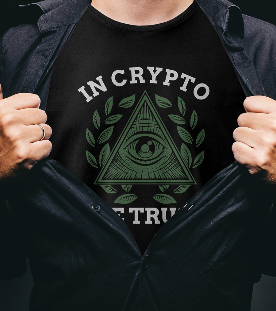 In Crypto We Trust Eye Pyramid Laurel крипто для фанатов T-Shirt