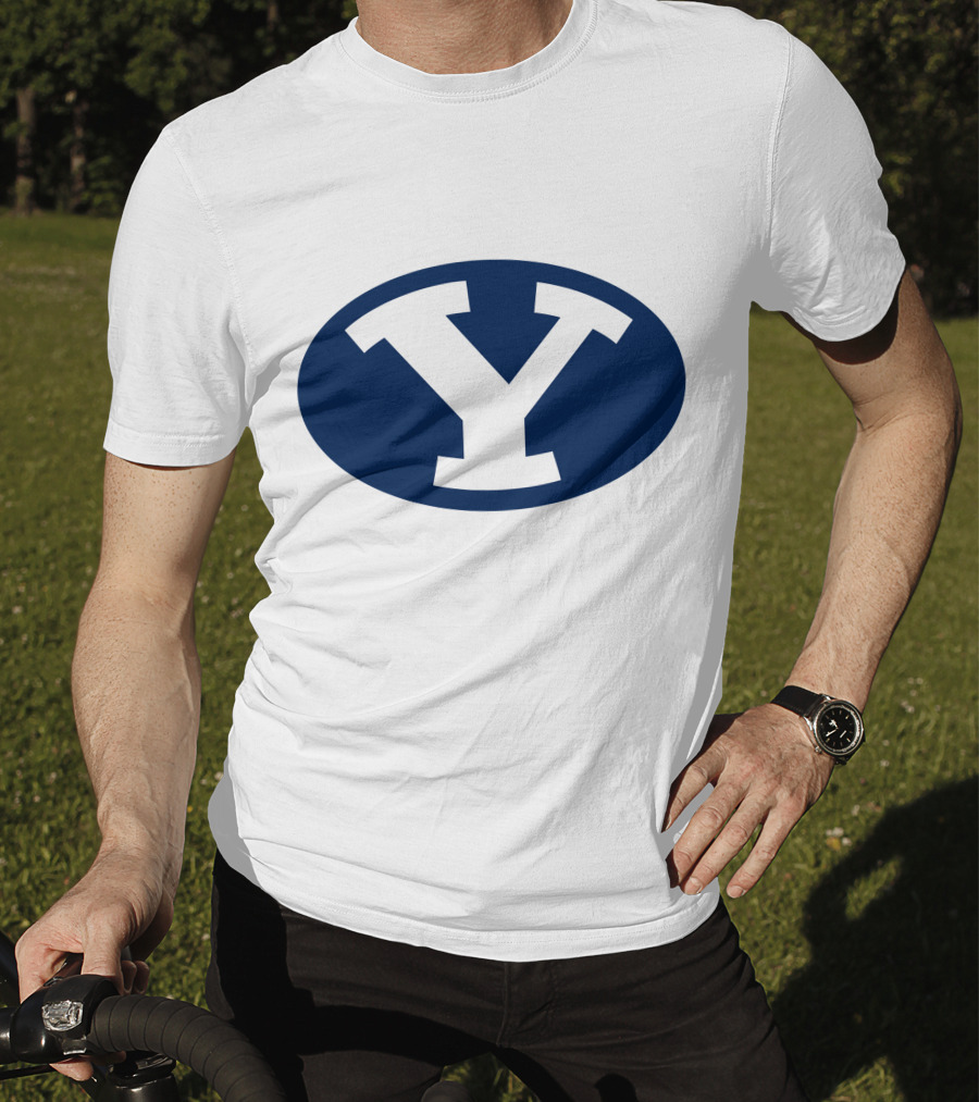 Brigham Young Cougars Y Logo Blue Oval T-Shirt