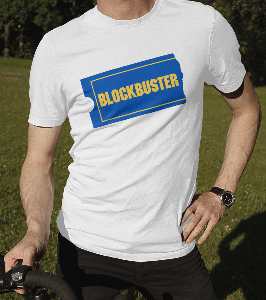 Blockbuster Blue Ticket Logo Nostalgia T-Shirt