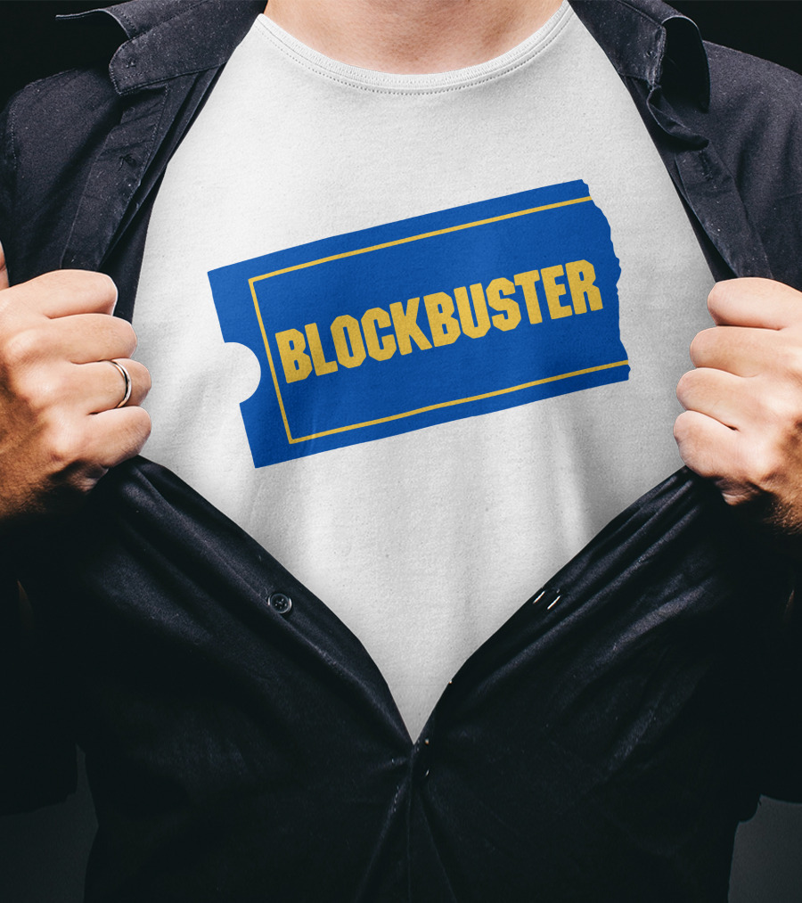 Blockbuster Blue Ticket Logo Nostalgia T-Shirt