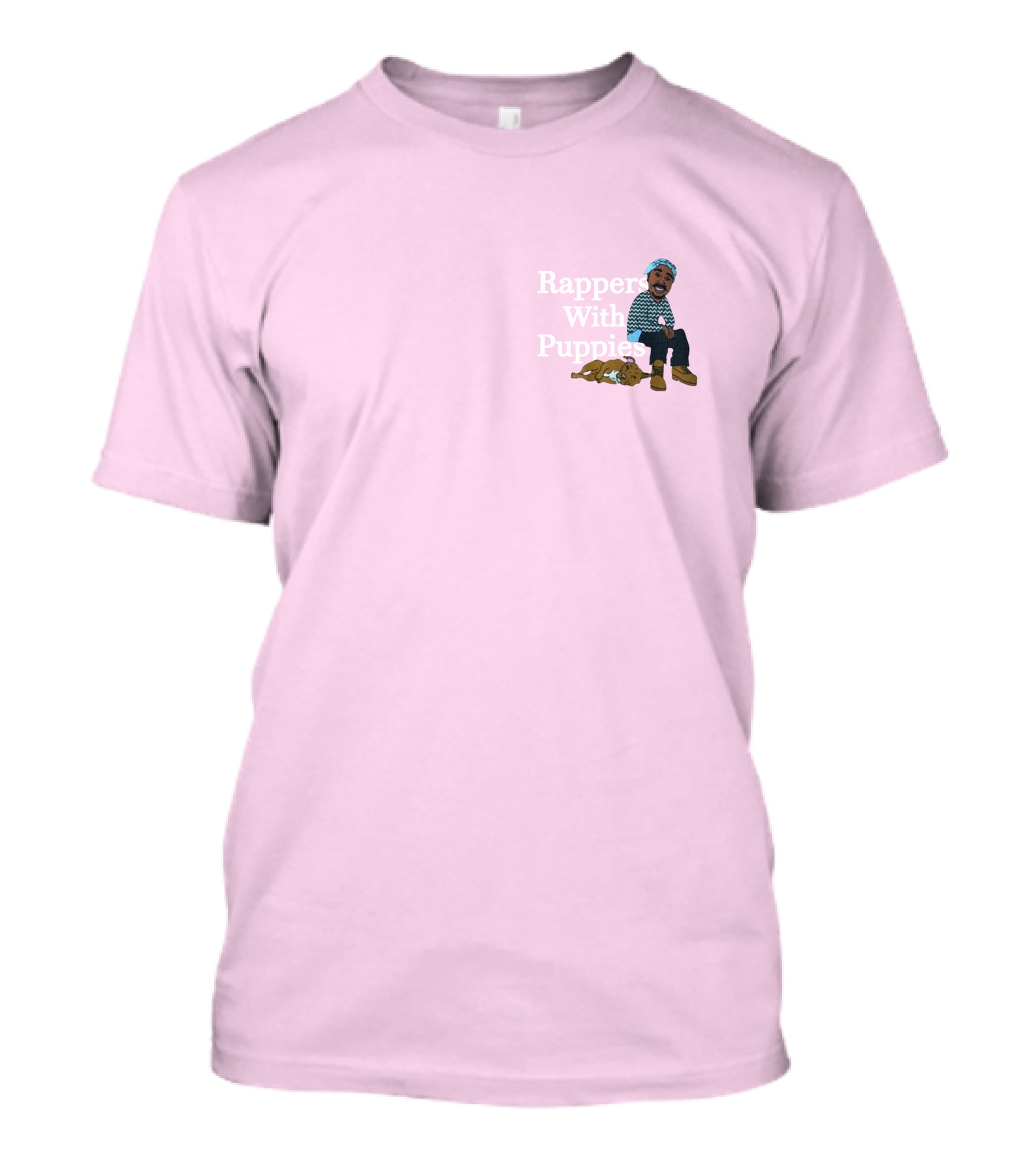 Rappers With Puppies Zumiez Pink Background Beanie And Boots T-Shirt