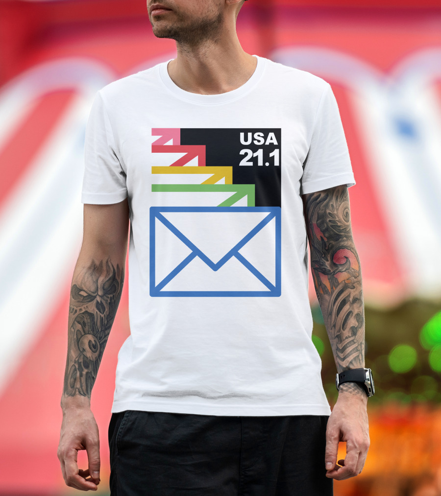 USA 21.1 Envelope Crop Top USPS Merch T-Shirt